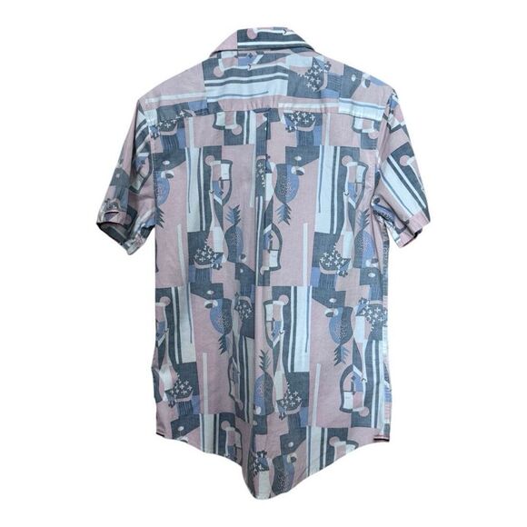 7Diamonds Men's Short Sleeve Button Front Printed Aztec Collared Shirt M - Picture 3 of 10